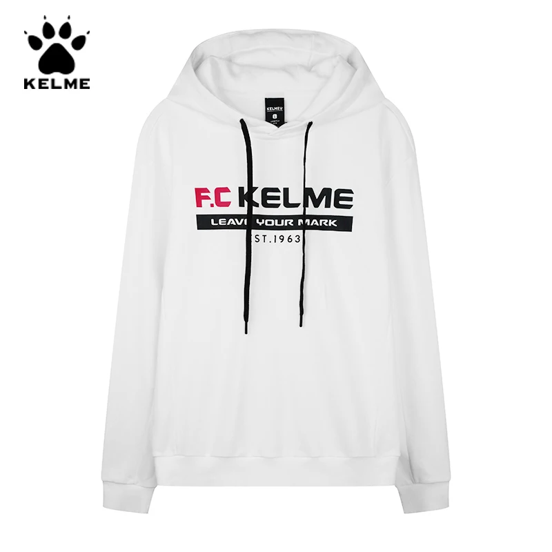 Мужская толстовка с капюшоном KELME белая Повседневная Толстовка в стиле хип хоп