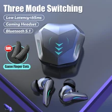 Gaming Headset Low Latency TWS Bluetooth 5.1 Earphones Stereo Wireless Headphone Touch Control Noise Cancelling With Microphone