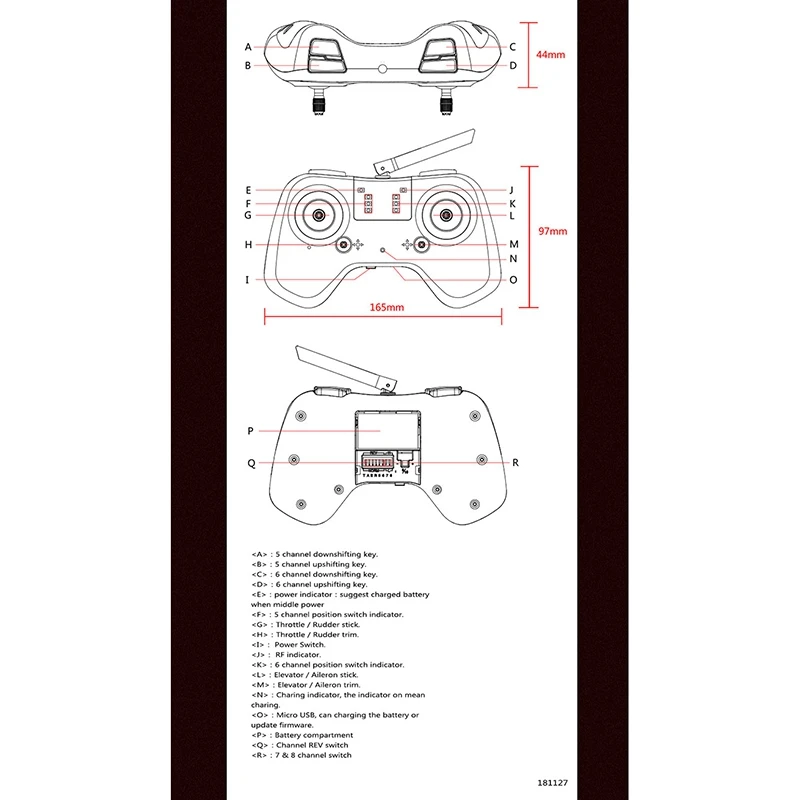 

Suitable for FPV Racing Mini Quadcopter LDARC TINY X8M Radio Digital 2.4G Remote Controlle