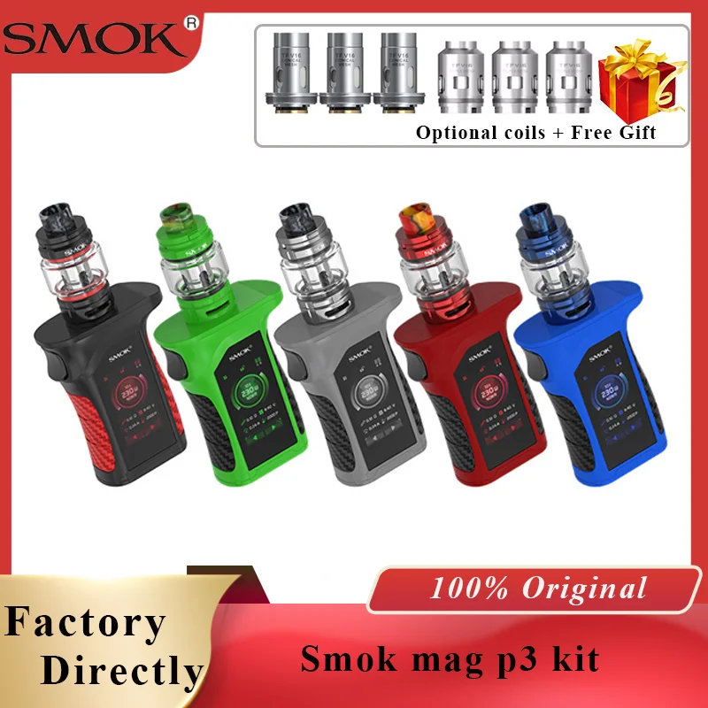 Предзаказ электронная сигарета Smok Mag P3 Kit 230W box Mod & TFV16 Tank E Cigs IQ S чипсет