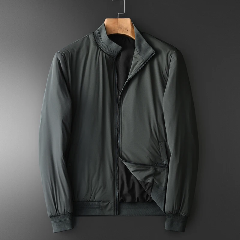 

Brand Stand Collar Mens Parka Luxury Add Padding Solid Color Mens Jackets And Coats Slim Fit Thick Man Coats Plus Size 4XL