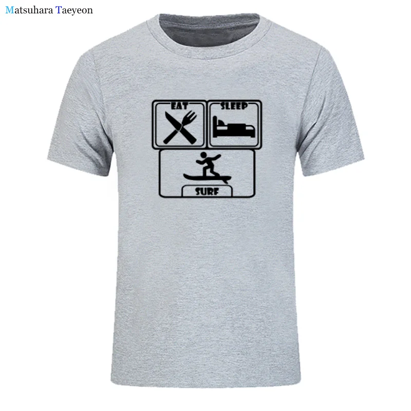 

Fashion Eat Sleep Surfs Mens Funny T-shirt Men Summer Short Sleeve Cotton Tshirt Tees Cool Streetwear Big Size T Shirt