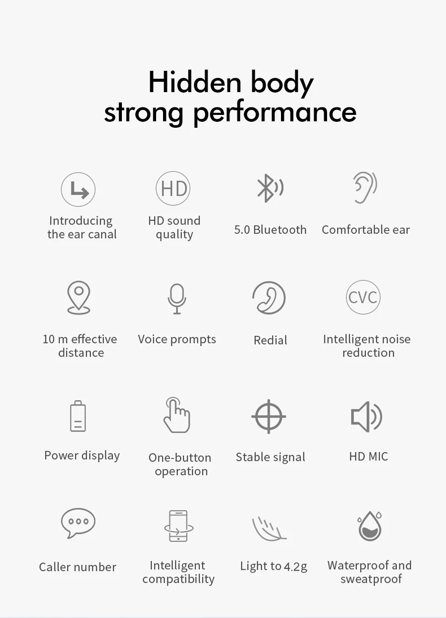 Bluetooth 5,0 Наушники Беспроводные спортивные наушники стерео Бас Handfree наушники с зарядной коробкой мини наушники для телефона