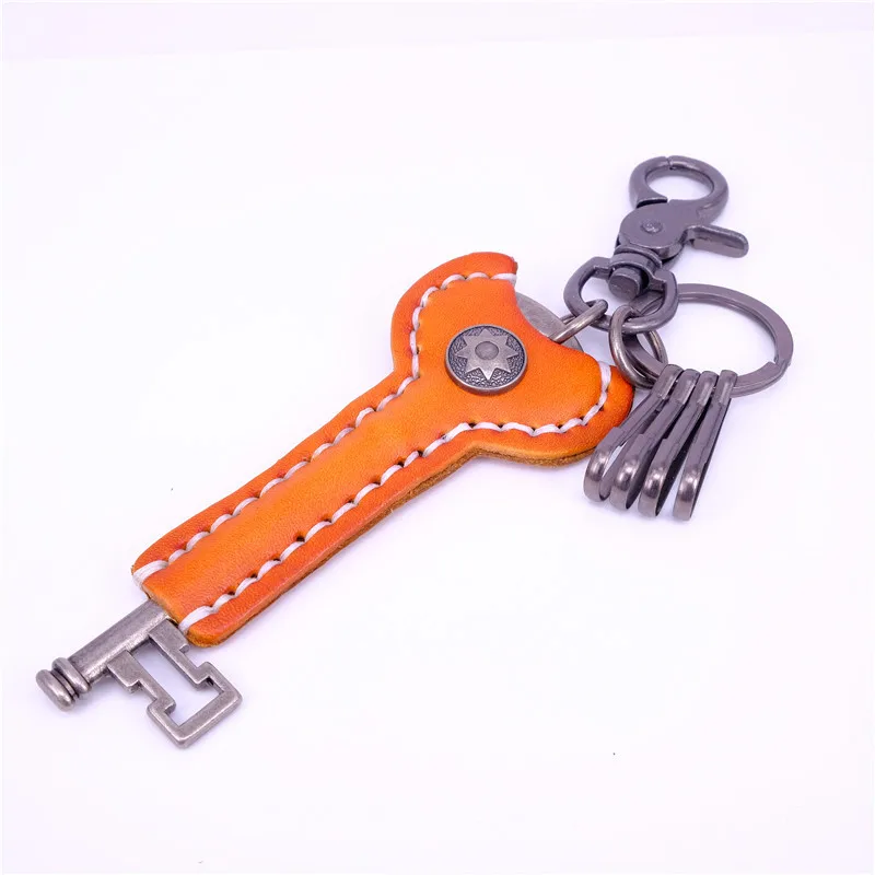 Ручной работы винтажный высококачественный кожаный брелок для ключей