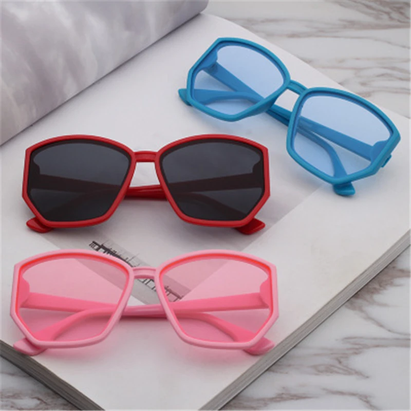 Популярный Логотип большая оправа модные детские солнцезащитные очки новые