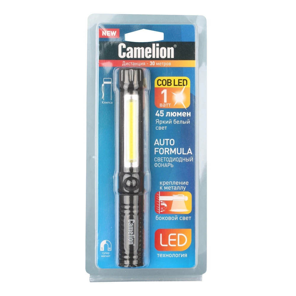 Фонарь-ручка Сamelion LED51521 3XR03 COB LED+1Вт LED магнит клипса | Освещение