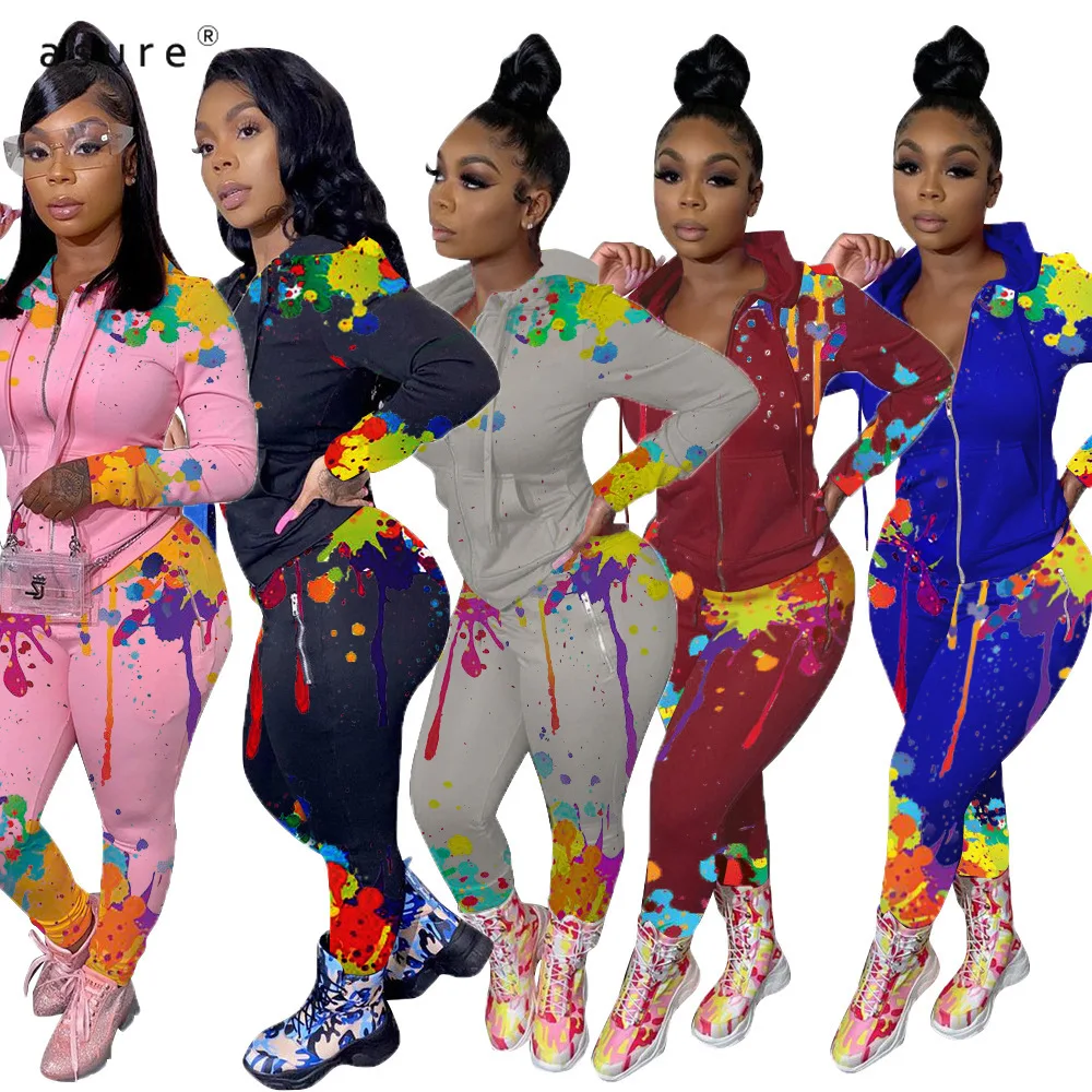 

Tracksuit Women Sexy Club Outfit Jogging Full Female Sportswear Office Suit Crop Top And Pant Two Piece Set Home Clothes CM790