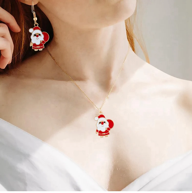 Серьги, ожерелье, Рождественский Декор, Санта Клаус, серьги, подвеска, Рождественский Декор для дома,, Navidad орнамент, Рождественский подарок