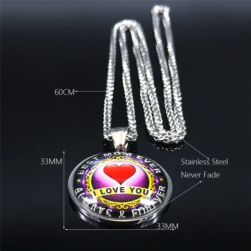 

Heart I Love You Stainless Steel Long Necklace for Women Silver Color Chain Necklace Jewelry kettingen voor vrouwen NJ37S01