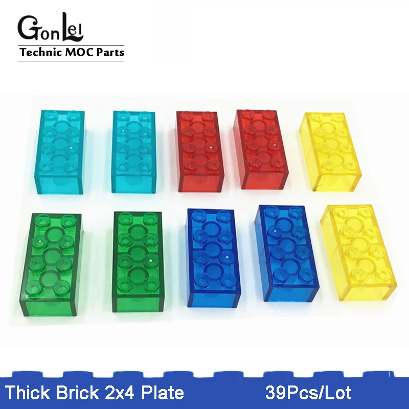39 шт./лот прозрачные строительные блоки MOC 2x4 креативные игрушки сделай сам для
