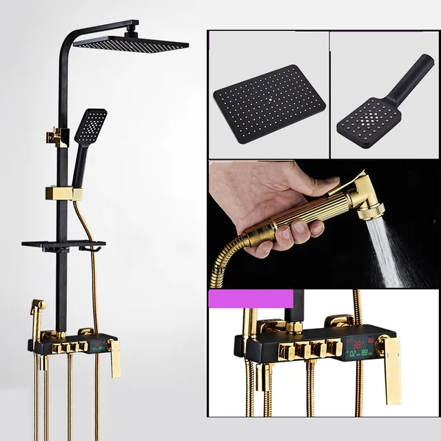 Цифровая Душевая система sendukt качественный латунный Смеситель для ванной