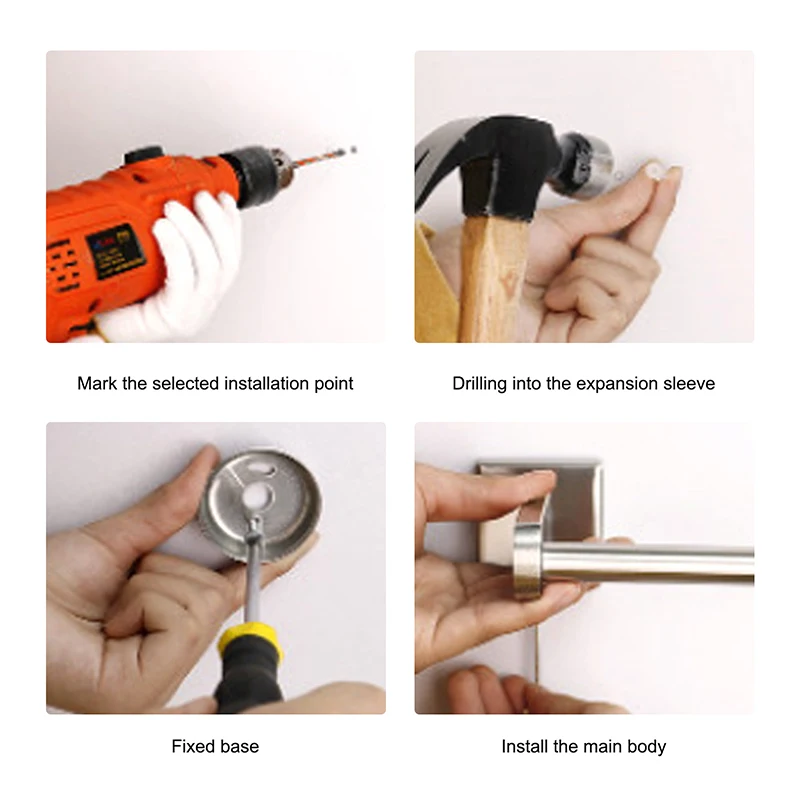 

Household Wall Mount Toilet Paper Roll Holder Stainless Steel Bathroom Kitchen Roll Paper Tissue Towel Accessory Rack Holders