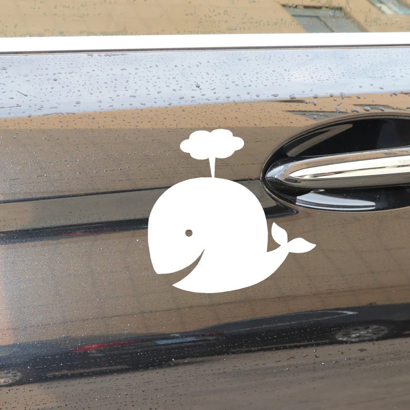 

YJZT 15.1CM*14.7CM Cartoon Whale Lovely Pattern Vinyl Decal Bumper Decoer Car Sticker Black/Silver C4-2386