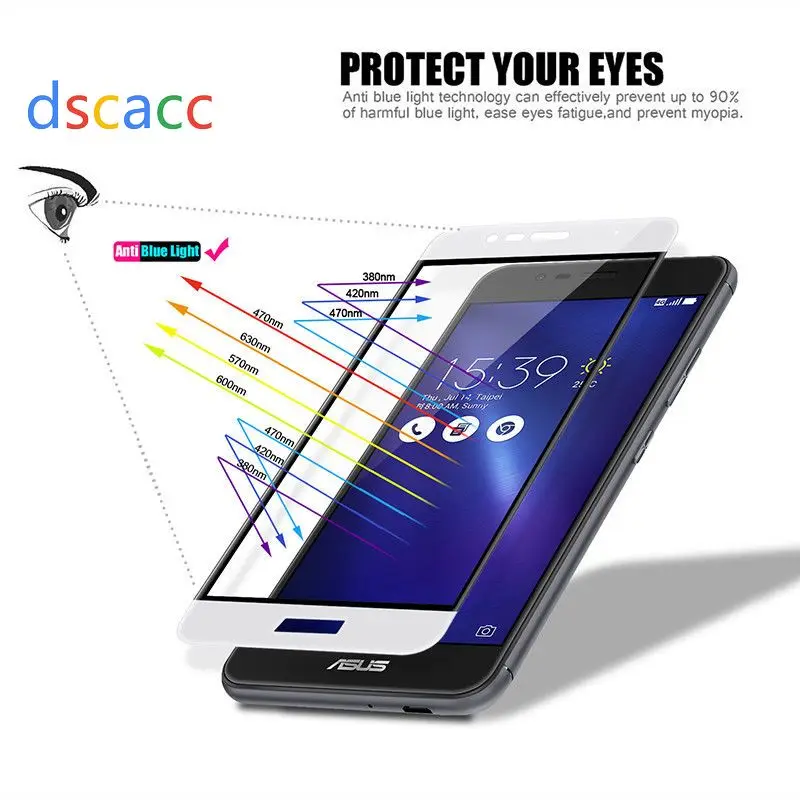 dscacc Full covered Tempered Glass Screen Protector For ASUS zenfone ZC553KL/ZE553KL/ZE552KL (NOT 3D Curved) 100pcs | Мобильные