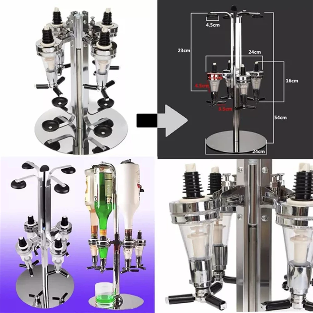 4 головки профессиональные настольные вращающиеся стеллажи диспенсер для вина KTV
