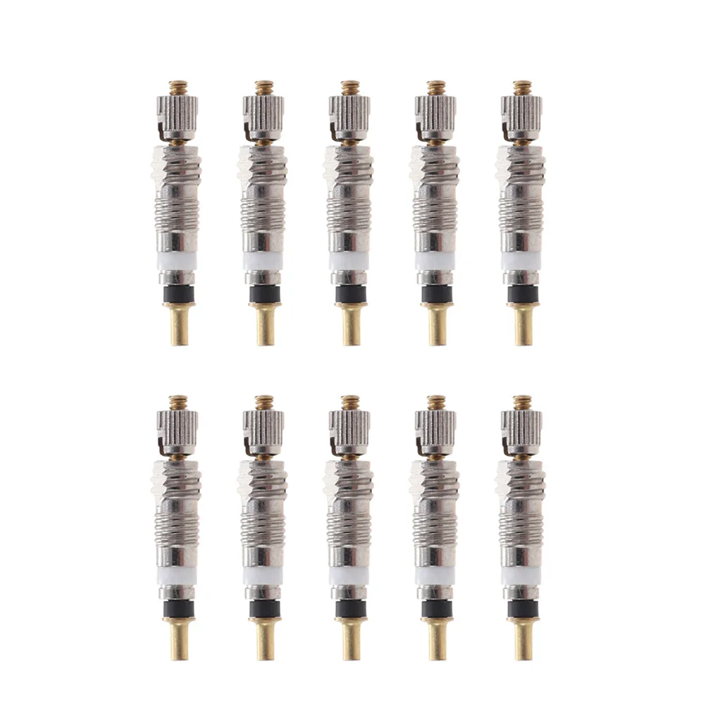10pcs 10/12 шт покрытые серебром Велосипедные клапаны основной стержень Presta Стиль шины сердечник вентиля для бескамерная дорожная велосипед MTB велосипед французский воздушный насос - Цвет: 10pcs