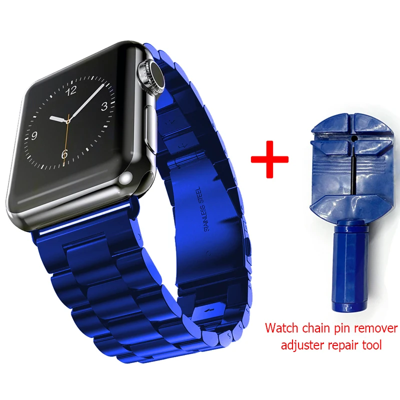 Darkblue and tool ProBefit Нержавеющая сталь ремешок для наручных часов Apple Watch, 42 мм, 38 мм, версия 1/2/3/4(мы продаем только ремешок для часов браслет для наручных часов iWatch серии 4 5 44 мм 40 мм - Цвет ремешка: Darkblue and tool