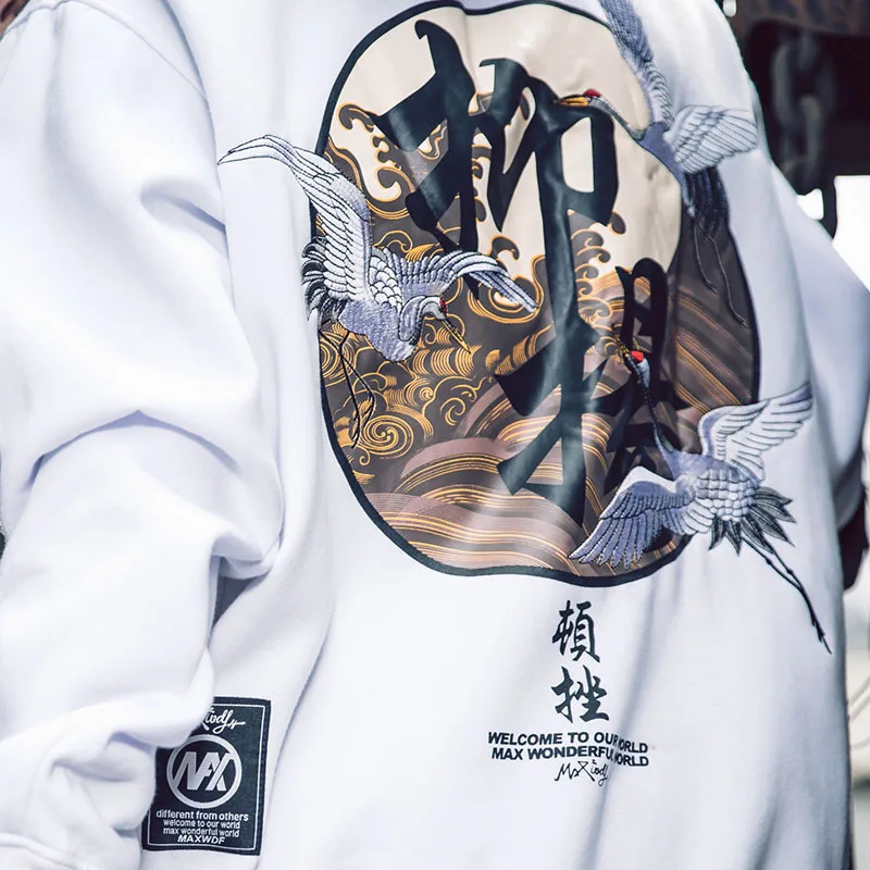 Китайский стиль хип-хоп оригинальная печать пара уличная толстовка мужская