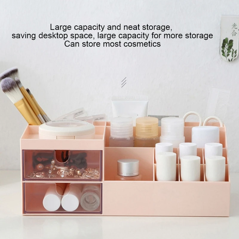 

Desktop Cosmetic Storage Box Multi Grid Display Stand Makeup Organizer Desktop Jewelry Collection Case Holder Household
