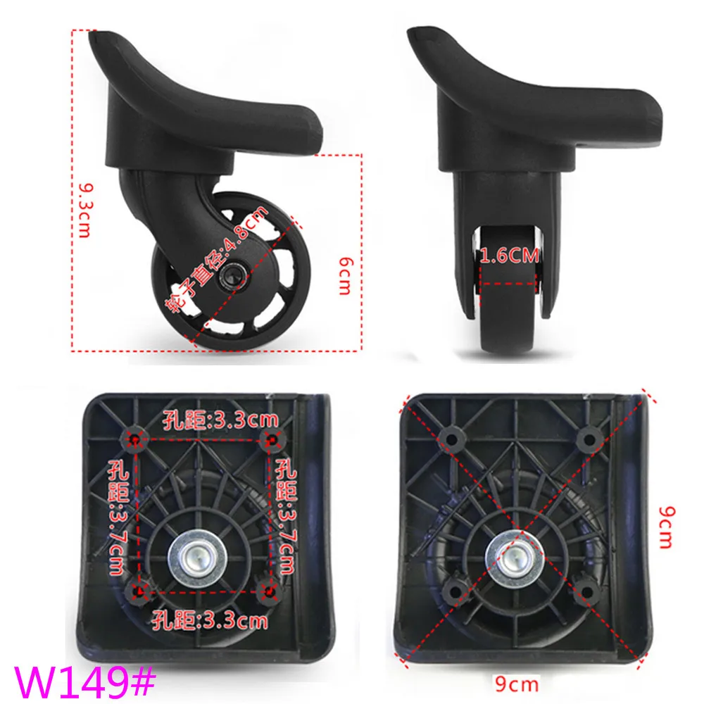 W149 1pair 1 пара/1 комплект, сменные багажные колеса, пластиковые чемоданы, запасные части, дорожные тележки, колеса для багажа - Цвет: W149 1pair
