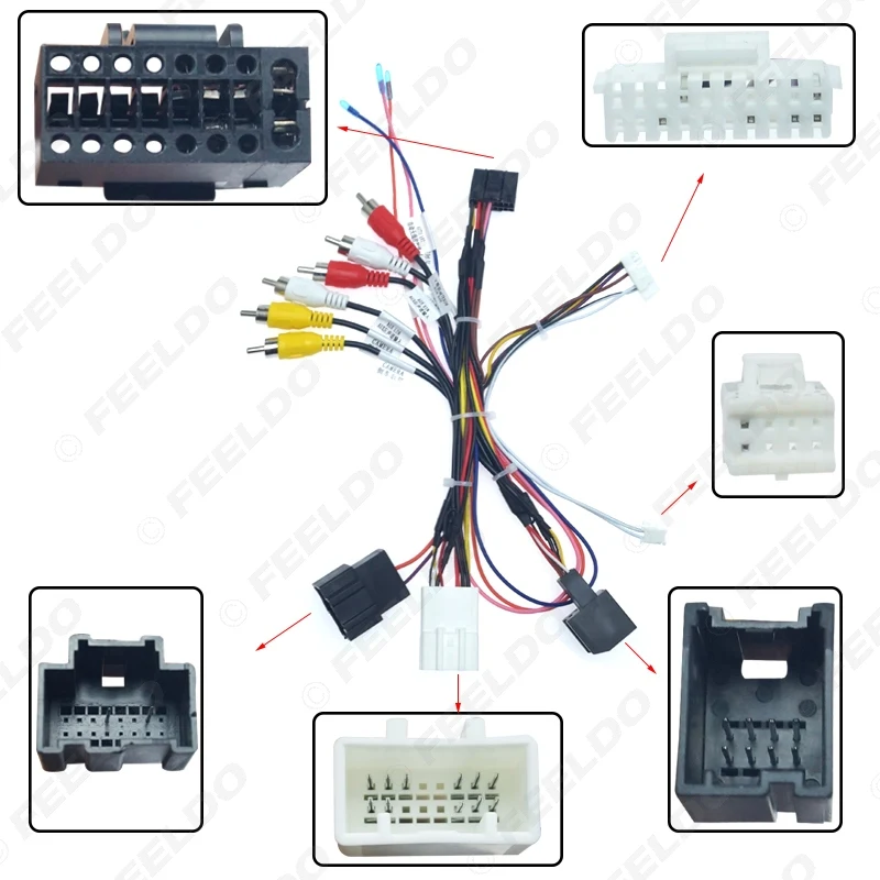 Автомагнитола FEELDO 16-контактный адаптер на Android с can-шиной жгутом проводов |
