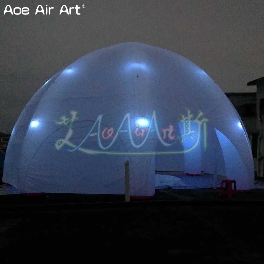 10m diameter LED lights inflatable dome spider marquee tent event gathering station with full cover and removable zipper door | Дом и сад