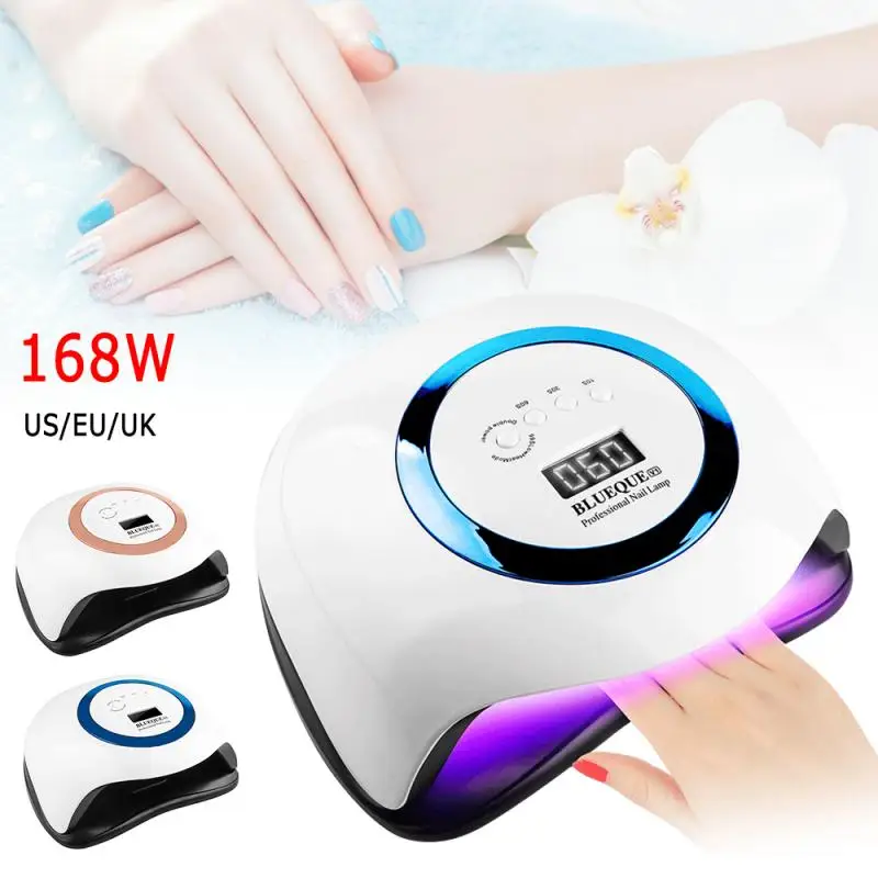 

168W Nail Dryer LED Nail Lamp UV Lamp For Curing All Gel Nail Polish With Motion Sensing Manicure Pedicure Salon Tool