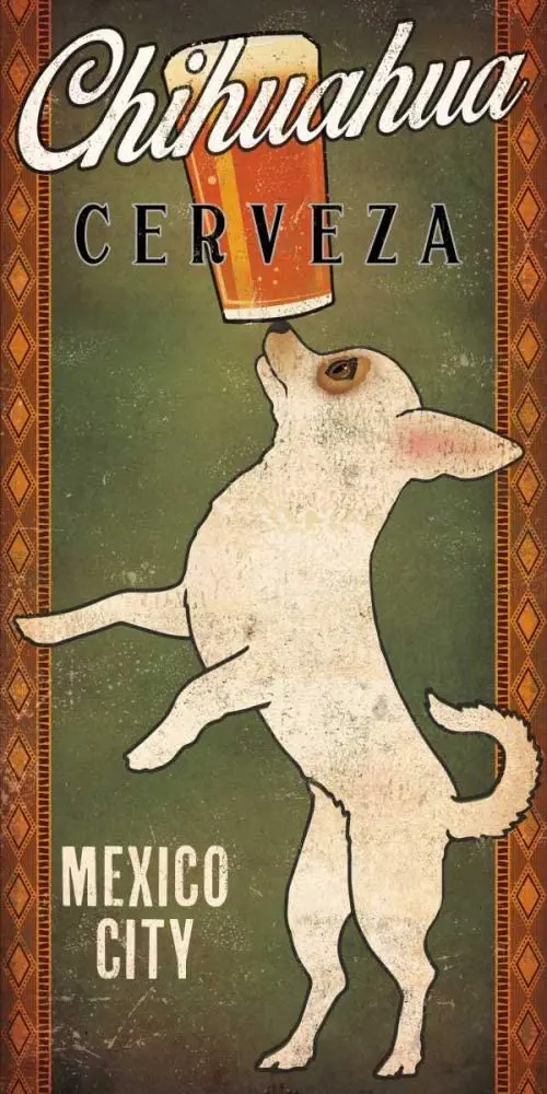 

Losea Chihuahua Cerveza Vintage Retro Rustic Metal Tin Sign Pub Wall Deor Art