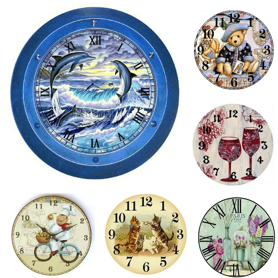 Алмазная 5d Вышивка сделай сам картина с часами цветами животными шеф-поваром