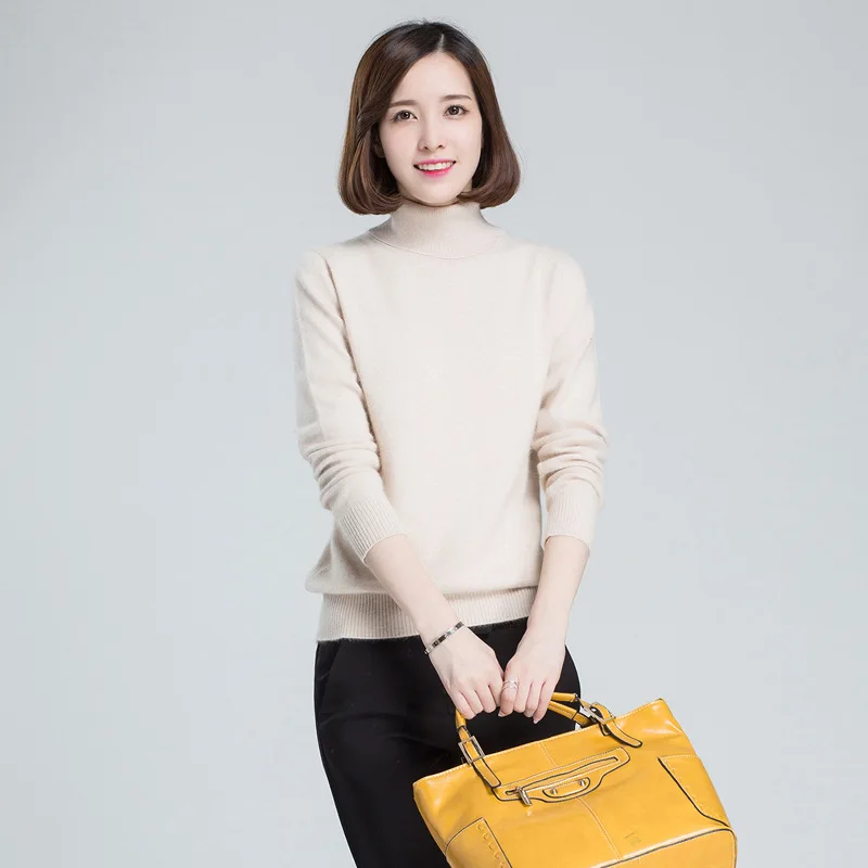 Women Cashmere Sweater Winter Warm Turtleneck Sweaters Fashion Soft Knitted Wool Pullovers Slim Clothes | Женская одежда