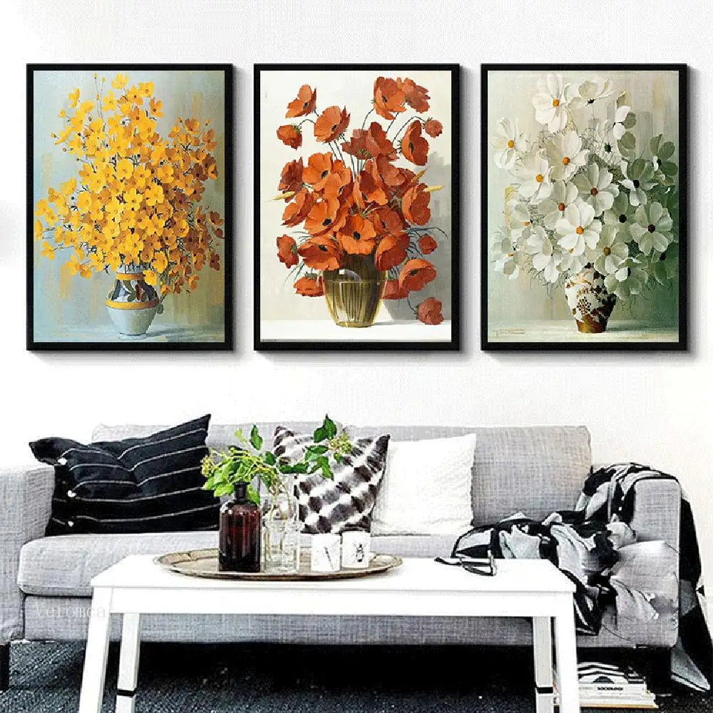 

Delicate Vase Flower Oil Painting On The Wall Art Poster and Prints Canvas Picture for Living Room Home Kitchen Decor No Frame