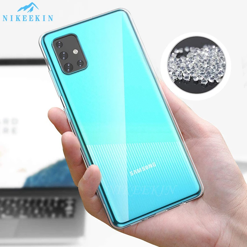 Прозрачный мягкий силиконовый чехол для Samsung A02S A12 A42 Note 20 Ultra M31S M30S M21 A31 A41 A01 A51 A71 A11