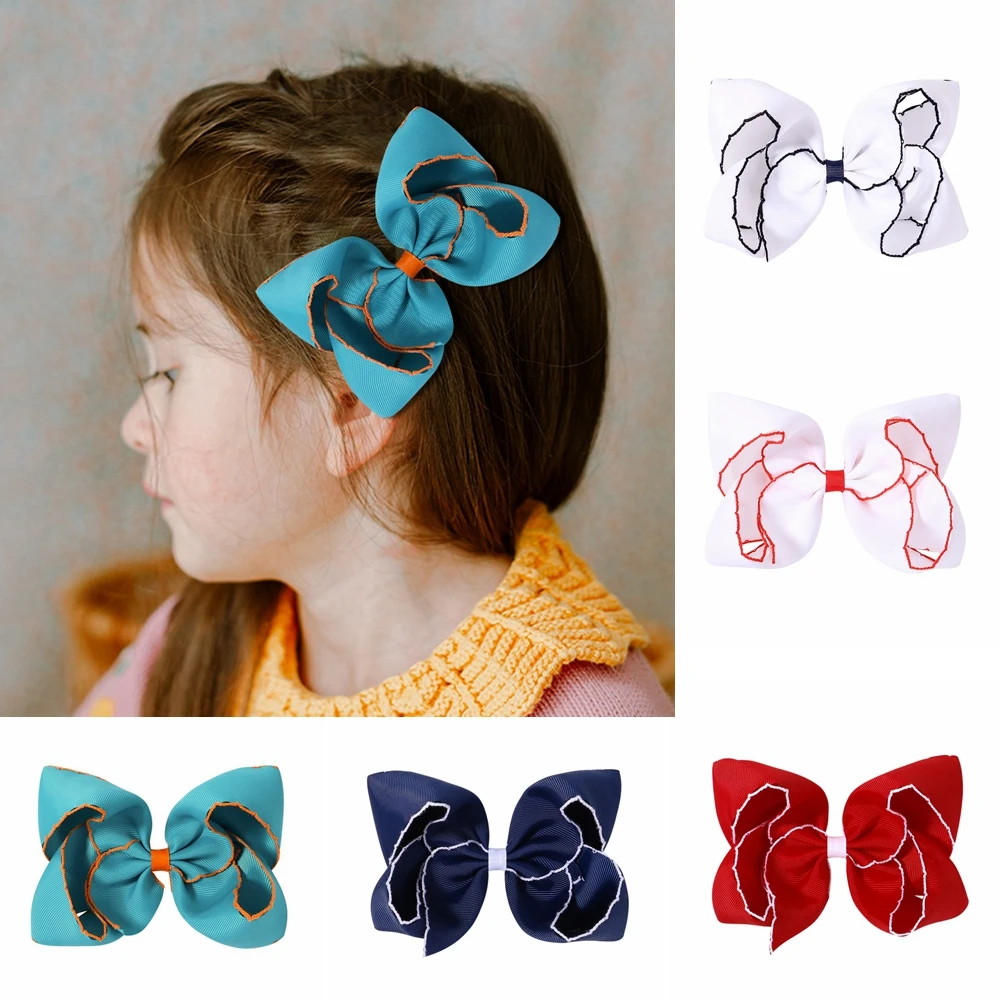 

Заколки для волос с бантом, 6 дюймов