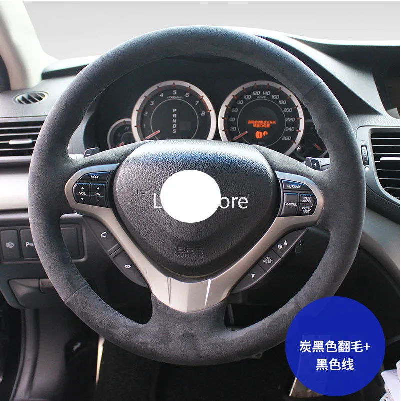 

Hand-stitched PU Leather Car Steering Wheel Cover for Honda Civic 10th CRV CR-V Jazz Accord XRV XR-V Avancier 15inch 38cm Black