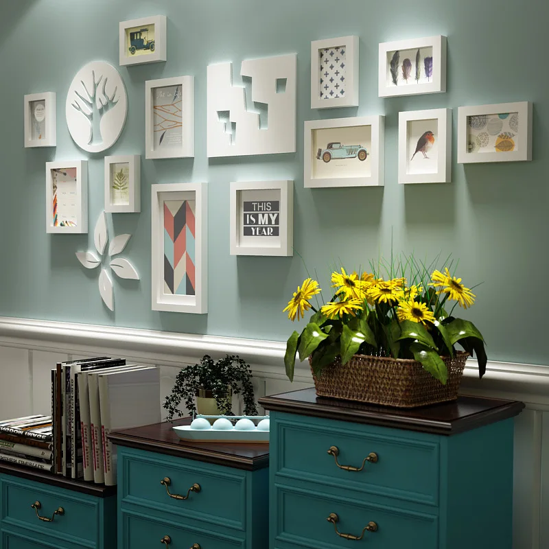 14 шт./компл. природа прочный каркас для Семья фотографии DIY Съемный Haning фоторамка