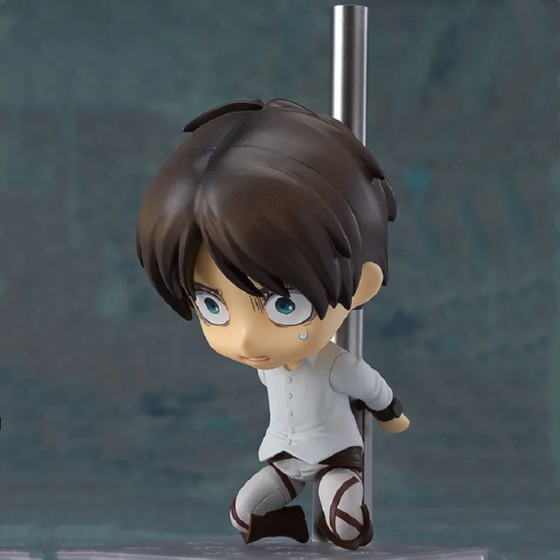 

10cm anime Attack On Titan figure Eren Yeager Figurine Cute fighting Ver. 375# PVC Action Figure Collectible Model toys