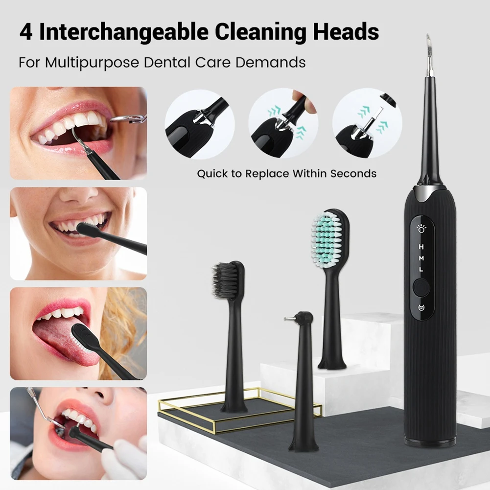 

Ultrasonic Electric Sonic Dental Cleaner Tooth Whitening Instrument Tool Tooth Stain Remover Oral Care