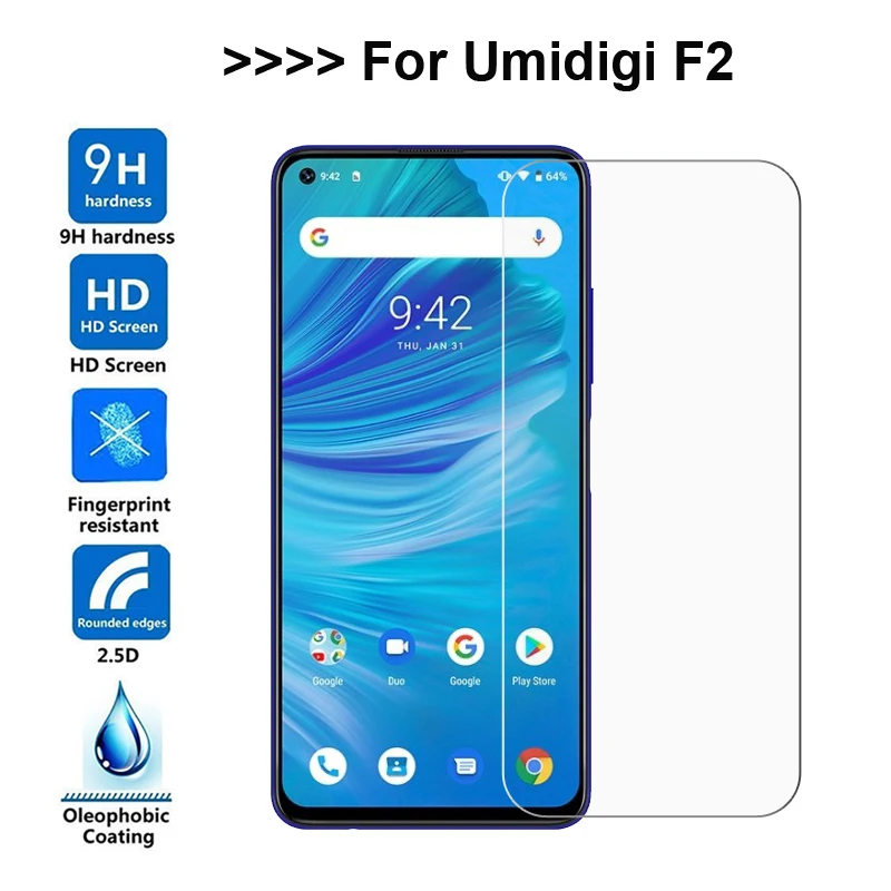 9H Высокий Прозрачный Взрывозащищенный ЖК-стеклянный чехол для UMI Umidigi F2 6,53 дюймов протектор Umidigi F2 чехол