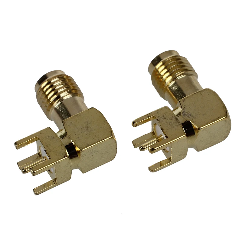 2 шт. SMA гнездо крепление панели PCB Паяные соединители золотой тон|Соединители| |