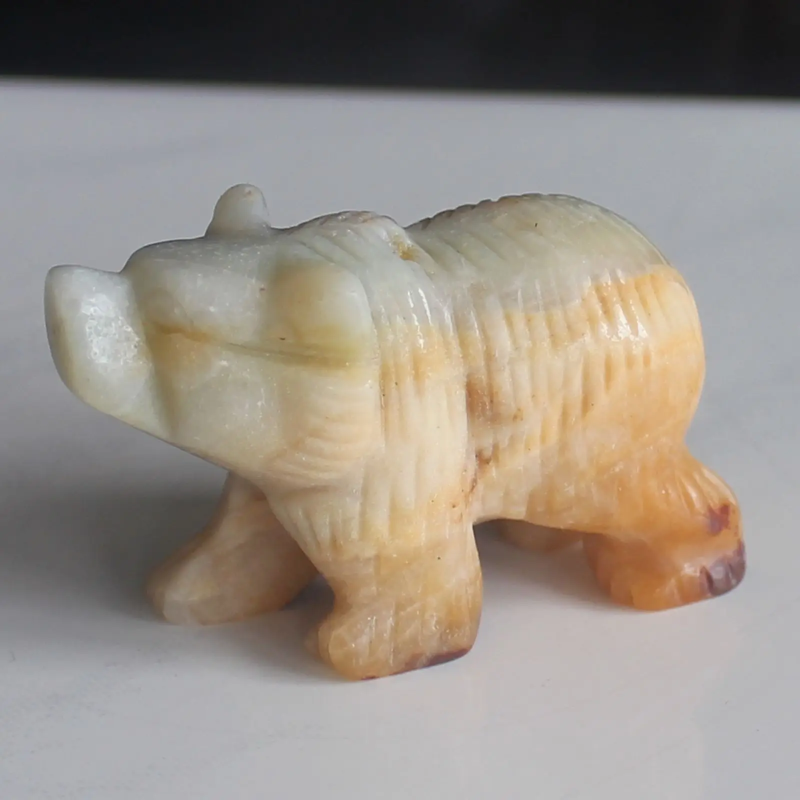 

2 ''ручной резной Драгоценный Камень Амазонит Медведь Фигурка животного резьба