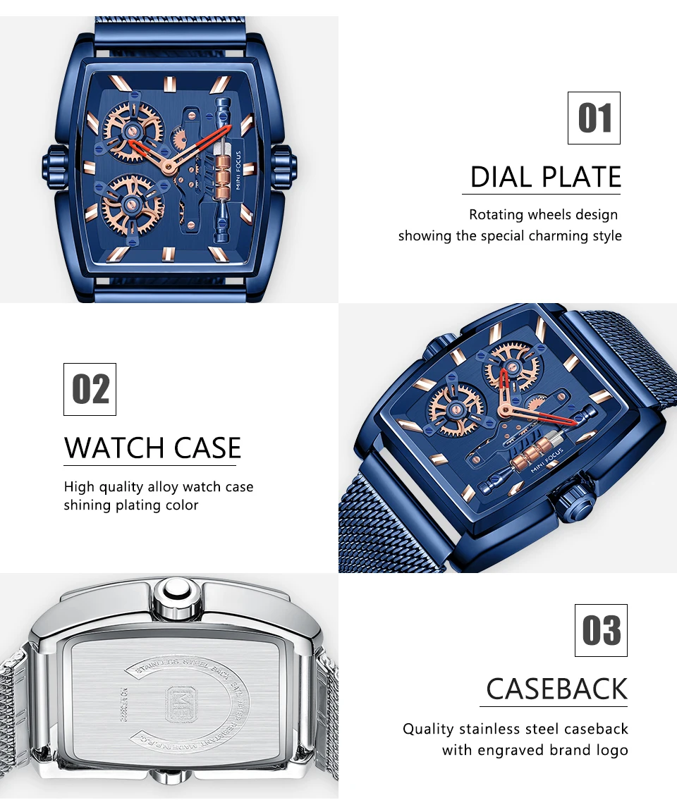 Часы скелетоны MINIFOCUS Мужские кварцевые армейские модные спортивные брендовые