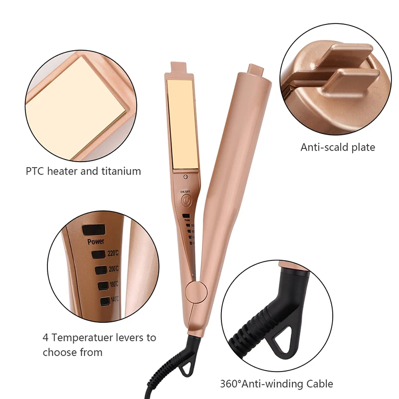 

Professional Electric Straightening Iron&Curling Iron Hair Curler 2 in 1 Hair Straightener Flat Irons Ceramic Styling Tools