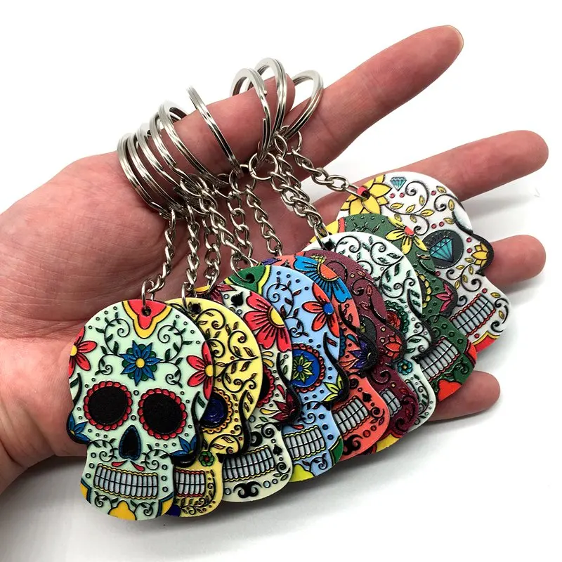 Брелок для ключей Calavera очаровательная причудливая цепочка с черепом брелки