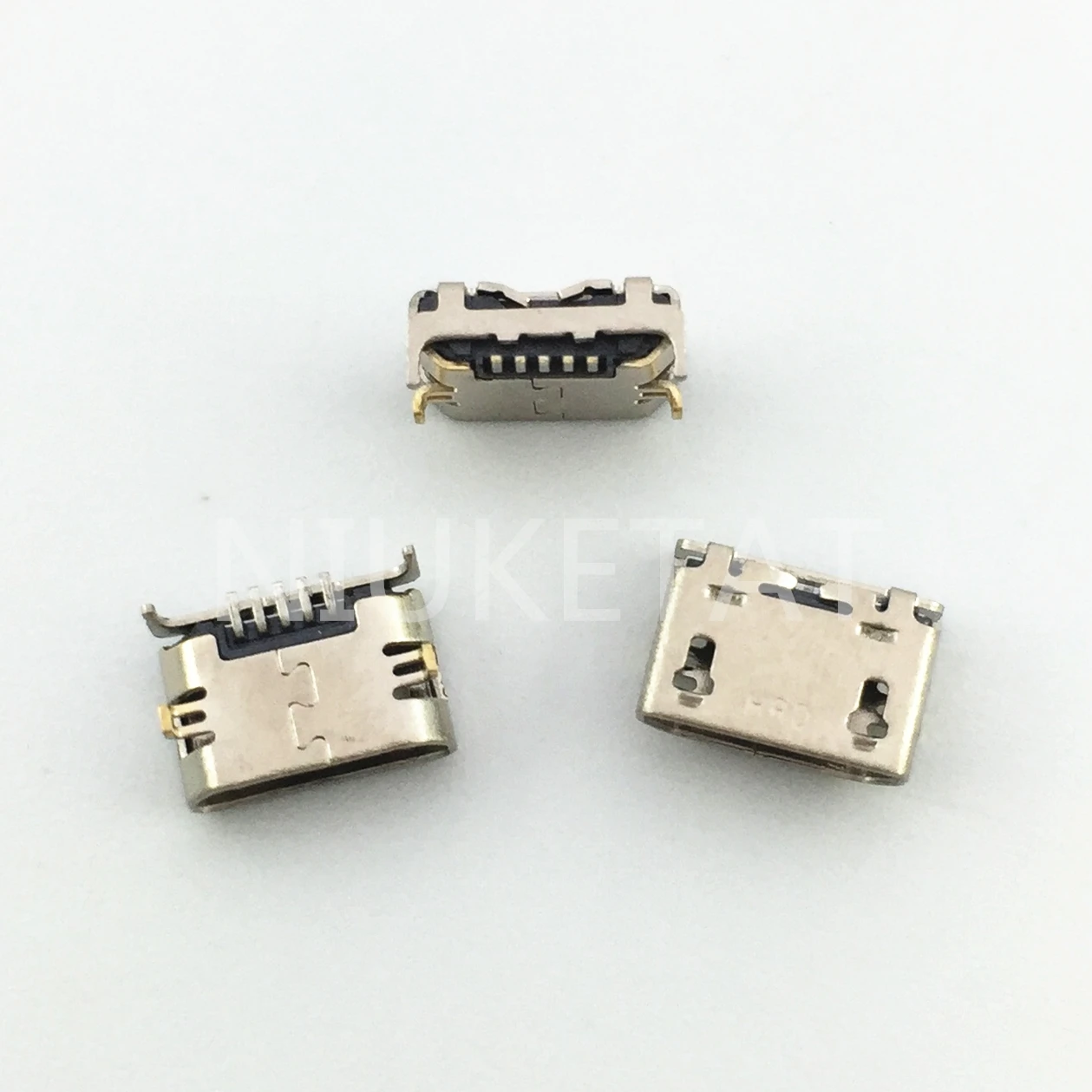 50pcs micro USB 5pin jack Big Ox horn Four legs plate Female socket Mini connector for Mobile phone charging tail plug