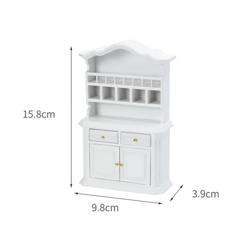 

1/12 Dollhouse Miniature Accessories Mini Wooden Locker Simulation Cabinet Bookcase Furniture Toys for Doll House Decoration