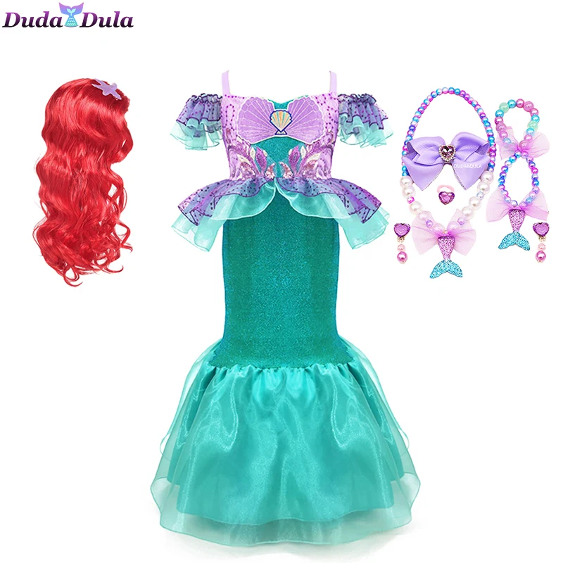 

Mermaid Ariel Princess Girl Dress Cosplay Costumes Kids Halloween Fancy Costume Kids Little Mermaid Birthday Party Dresses