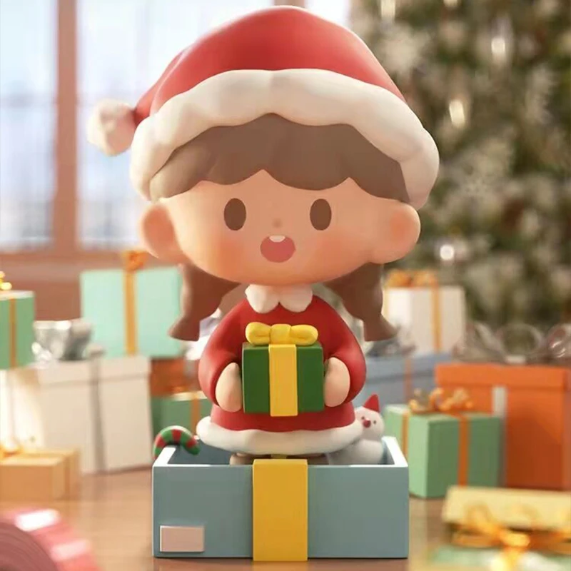 

Набор из 6 предметов, рождественские детские игрушки, милые Мультяшные модели фигурок, украшения, детский подарок на день рождения, игрушки ...