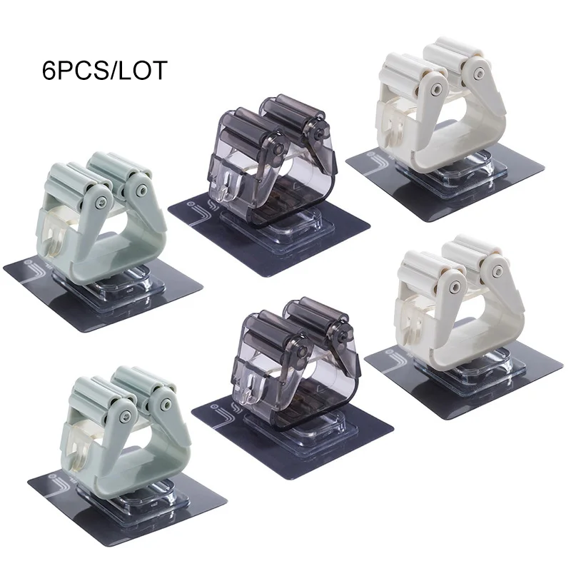6pcs 8 шт./лот подставка для швабры держатель настенный метла вешалка для хранения вешалок Швабра клей крюк кухня ванная комната аксессуары инструменты - Цвет: 6pcs