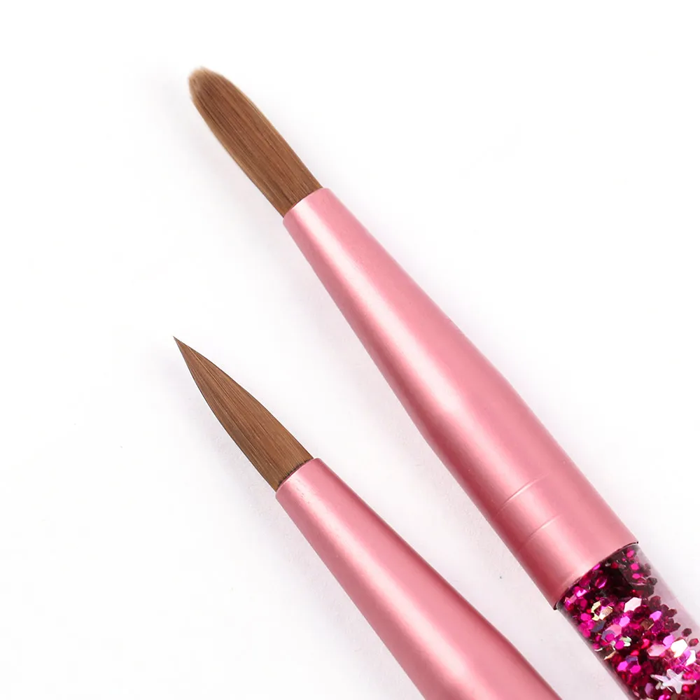 

Crystal Acrylic Nail Art Brush UV Gel Carving Pen Brush Glitter Liquid Handle Gel Builder Manicure Brush Drawing Tools Size