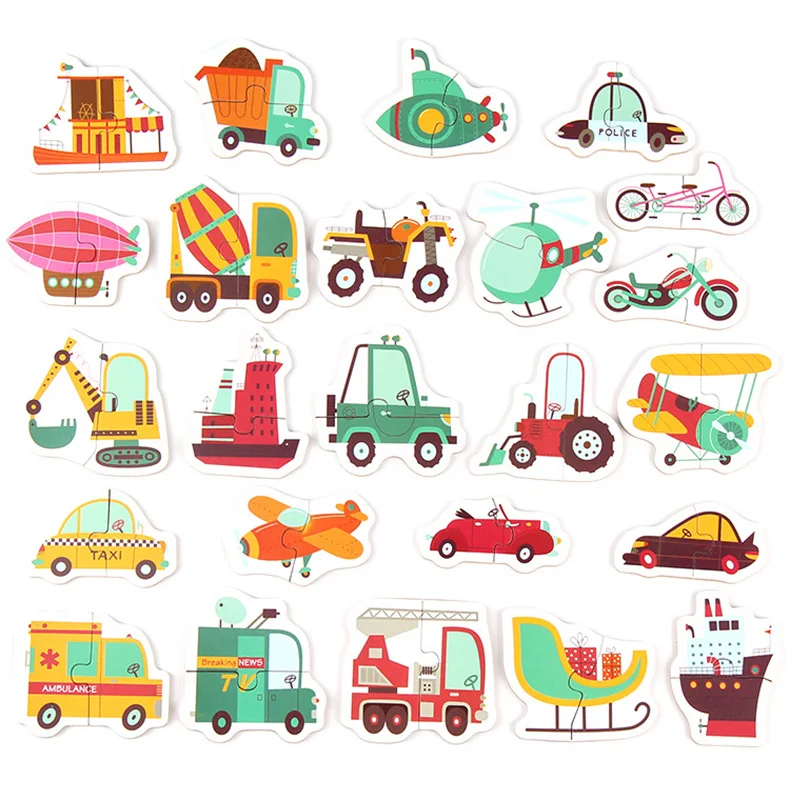 Wooden Montessori Baby Toy Early Education Cartoon Puzzle Games Learning Card Jigsaw Toys For Kids Educational Gift | Игрушки и хобби